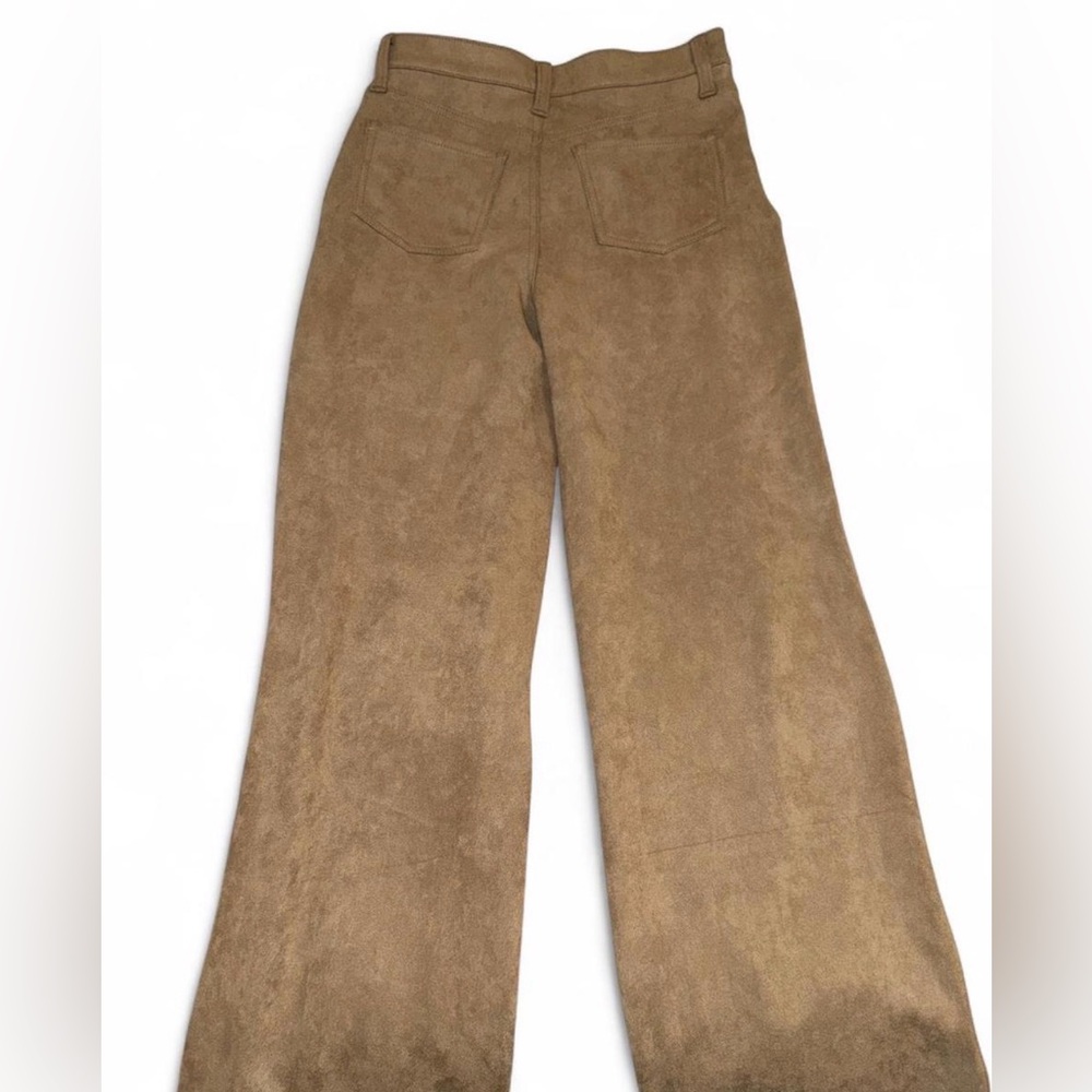 Wide Leg Suede Pants in Brown